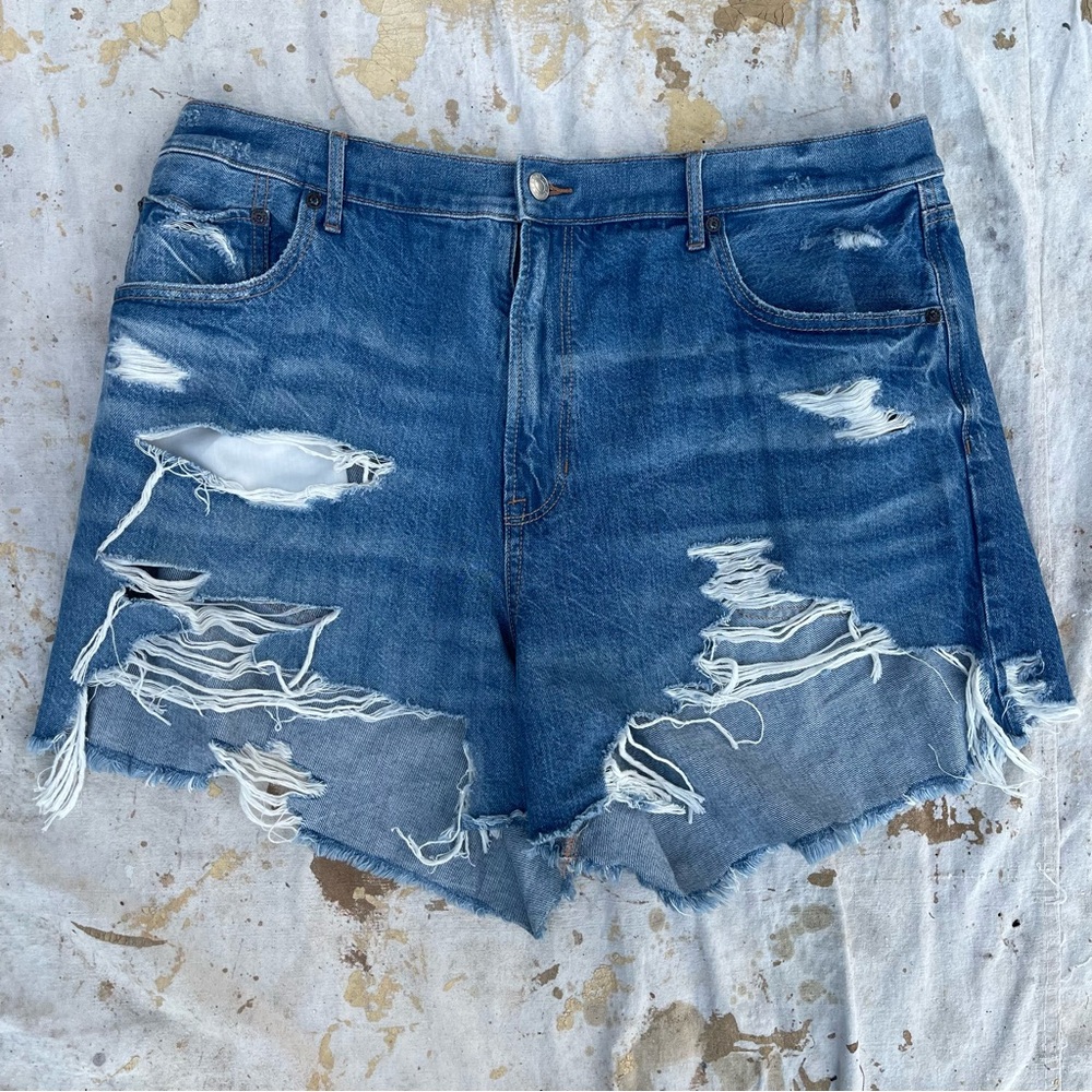 American Eagle Ripped Denim Short Womens Size 18 High Rise Plus Size